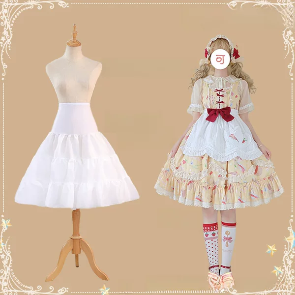 Skirt Lolita Lolita Daily Boneless Crystal Yarn 60cm Length Adjustable Fluffy Soft Sister Half-length Petticoat