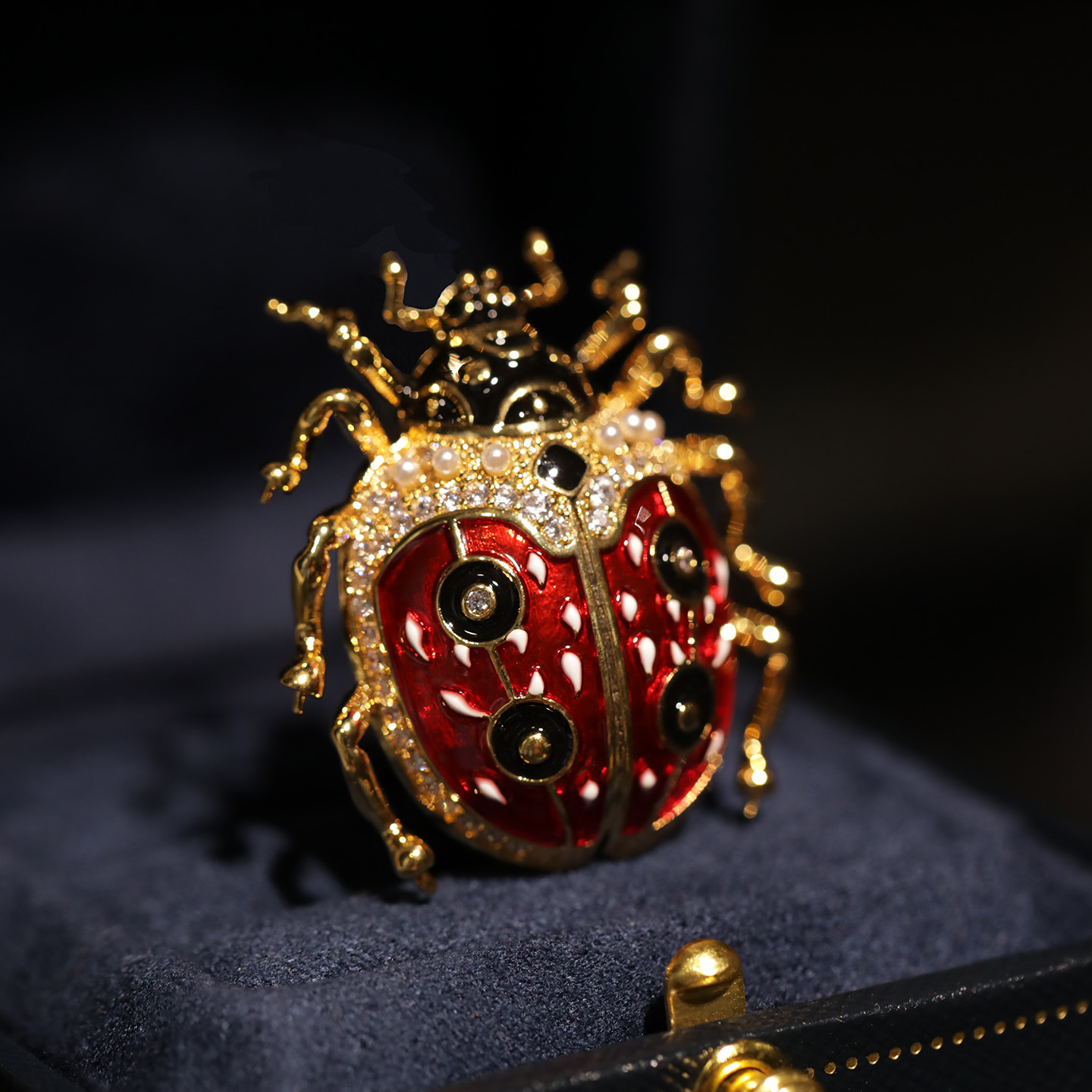 Xi Liang Feizi Original Design Cute Enamel Ladybug Brooch Personalized Fashion Clothing Accessories Insect Corsage