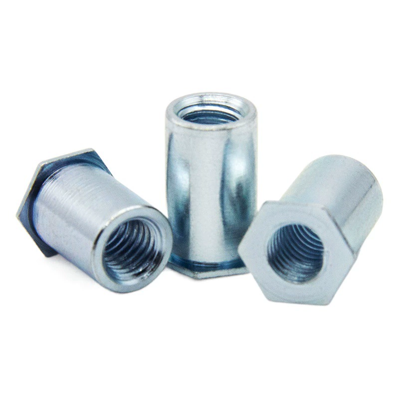 SOO углеродистая сталь с покрытием синий и белый цинк через отверстие давление заклепки гайка Колонка национальный стандарт Размер внешний диаметр прижимной пластины шпилька M3M4M5M6