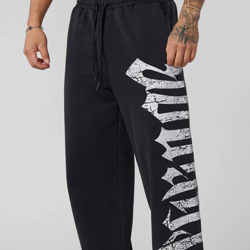 Young Wide-Leg Sweatpants Men's Sports Fitness Jogging Straight-Leg Plus-Size Fashion Trendy Casual Long Pants Jogging Pants