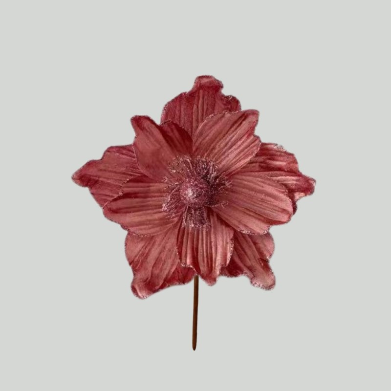 Flores artificiales de Navidad Decoraciones navideñas Flores decorativas Creativas Pequeñas decoraciones Colgante Escena Diy Decoración Estilo ins