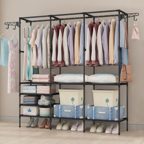 Simple coat rack indoor clothes drying rack floor-standing simple and fashionable multi-layer assembly storage rack