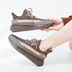 2023夏季新款椰子鞋情侶款飛織透氣休閒運動鞋女軟底百搭網面鞋