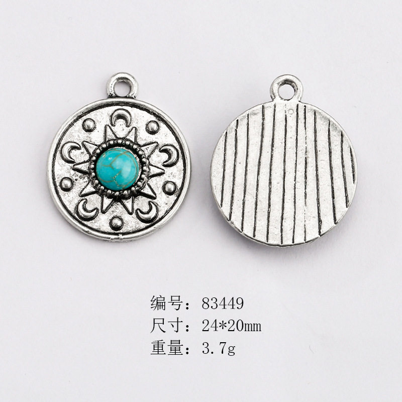 Venta caliente transfronteriza estilo europeo y americano retro nativo americano newahox turquesa joyería accesorios imitación DIY colgante