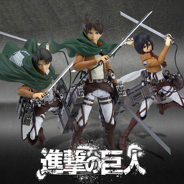 Attack on Titan Soldier-In-Chief Levi Eren Mikasa Articulated Action Figure Model