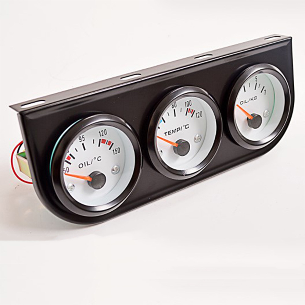 Instrumento de coche modificación instrumento de coche negro triple temperatura del agua temperatura del aceite presión de aceite voltímetro