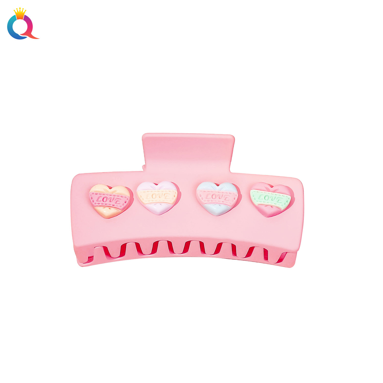 Women's Cute Sweet Heart Shape Plastic Cloth Hair Band Hair Claws display picture 3