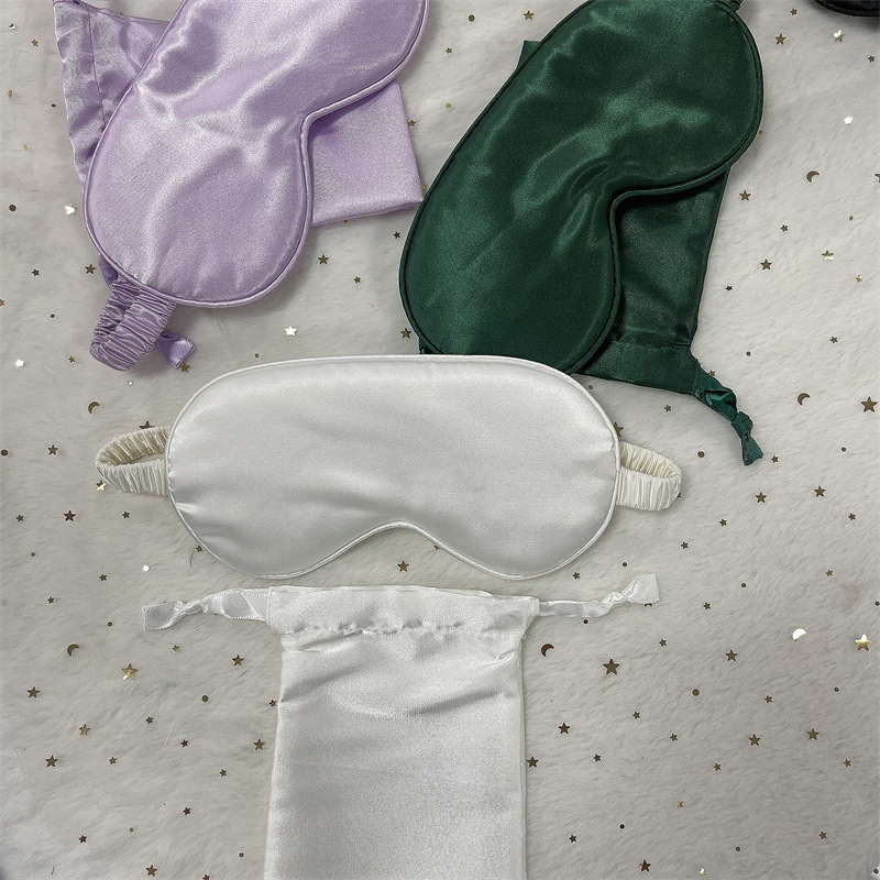 En stock máscara de ojo de seda artificial lazo bolsa nudo regalo de boda traje de seda sueño sombreado máscara de ojo
