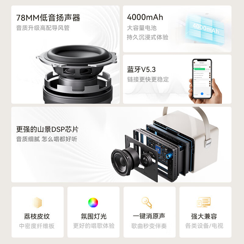 2022 新プライベートモデル RGB ピックアップライト Bluetooth スピーカークールな音声制御カードポータブル Bluetooth スピーカー 5519|undefined