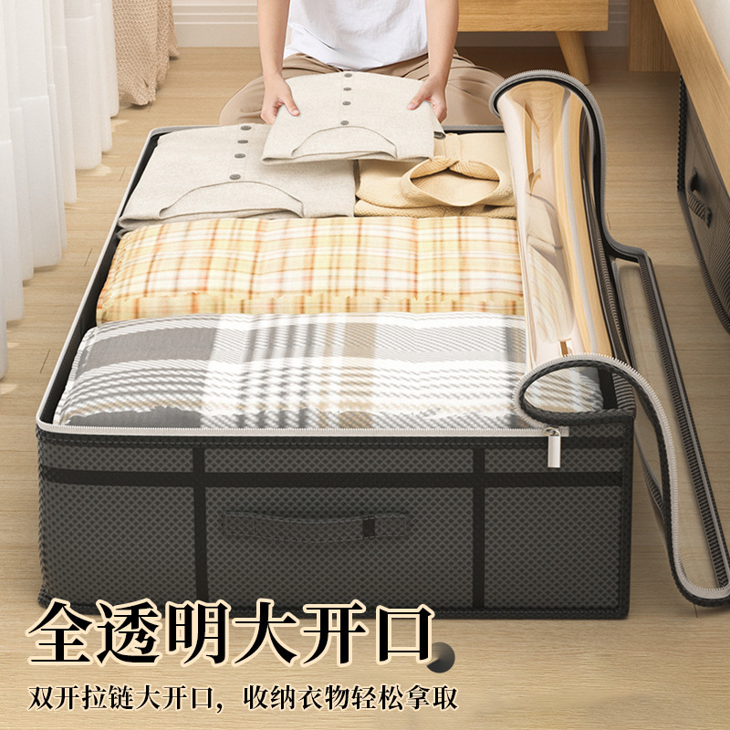 ベッド下収納袋 フラット引き出し型収納袋 衣類や布団整理収納袋 防塵 超大容量|undefined