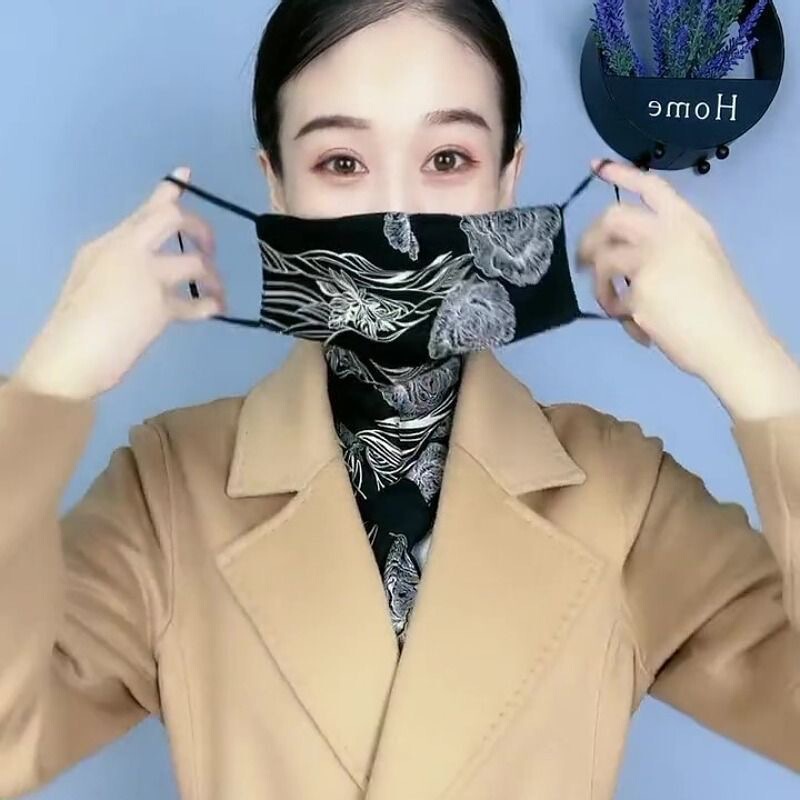 Scarf Long Socket Small Scarf Fashionable Women's Korean-style All-match Pearlescent Cotton Scarf Mask Neck Protection Scarf Combination