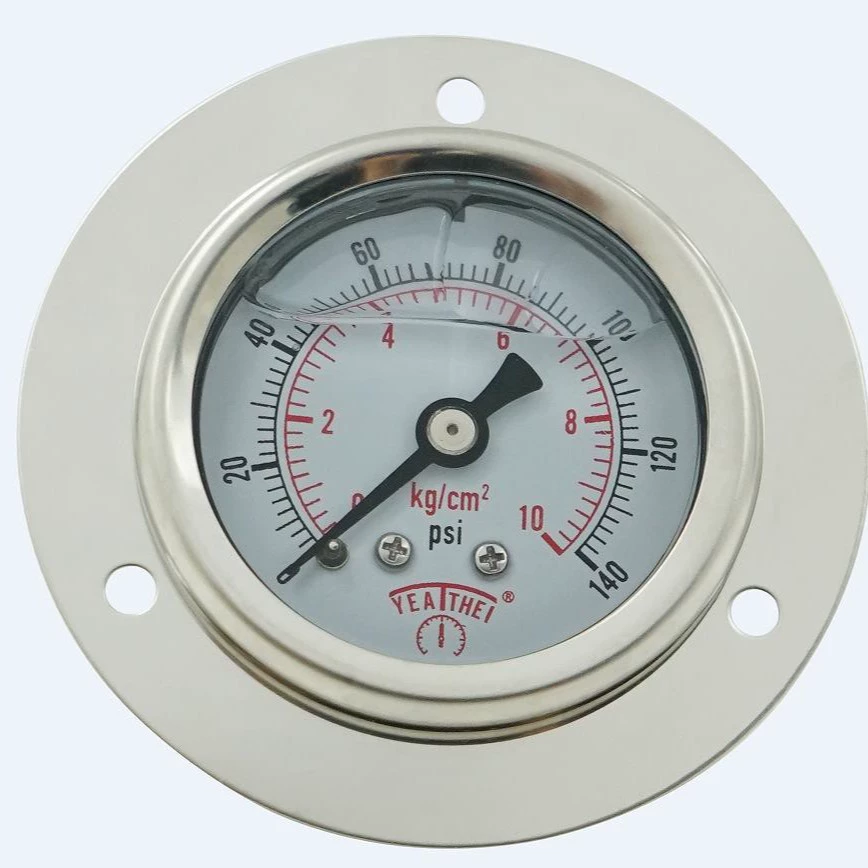 Высокотемпературная устойчивая нержавеющая сталь маслонаполненная диафрагма указатель манометра масла Обычная обработка радиальная вибрационная диафрагма манометр