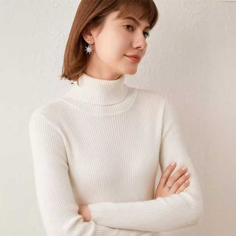 Turtleneck Sweater Women's Slim-fit Strip 2024 Autumn and Winter New Long Sleeve Inner Pullover Sweater Base Shirt Lapel Turtleneck Sweater Women's Slim-fit Strip 2024 Autumn and Winter New Long Sleeve Inner Pullover Sweater Base Shirt Lapel