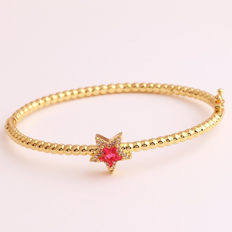 Fashion Geometric Copper Plating Zircon Bangle 1 Piece