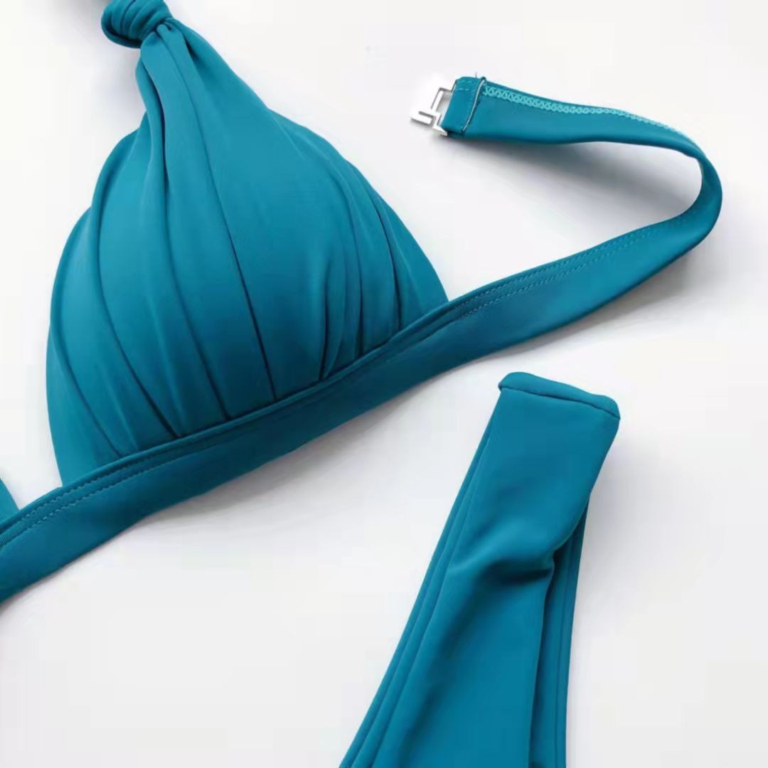 182g Weight Sexy Feel Of Sensation Low Waist Panties Waist Bikini Panties Style Bralette Bra Category Nylon Fabric Type 2 Pieces Set Quantity Swimming Pool, Beach Occasion Solid Color Pattern Triangle Cup Bra Cup Women's Gender Women's Solid Color 2 Pieces Set Bikinis Swimwear 6