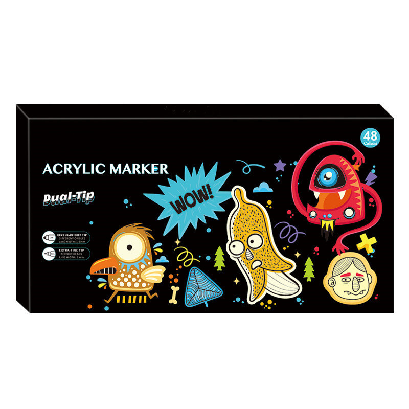Extensión acrílica transfronteriza, doble cabezal, color apilable, bolígrafo acrílico a base de agua, pincel de pintura de color, juego de bolígrafo Dudu