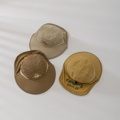 兒童漁夫帽春季新款速干百搭護頸男女童盆帽戶外露營登山遮陽帽子