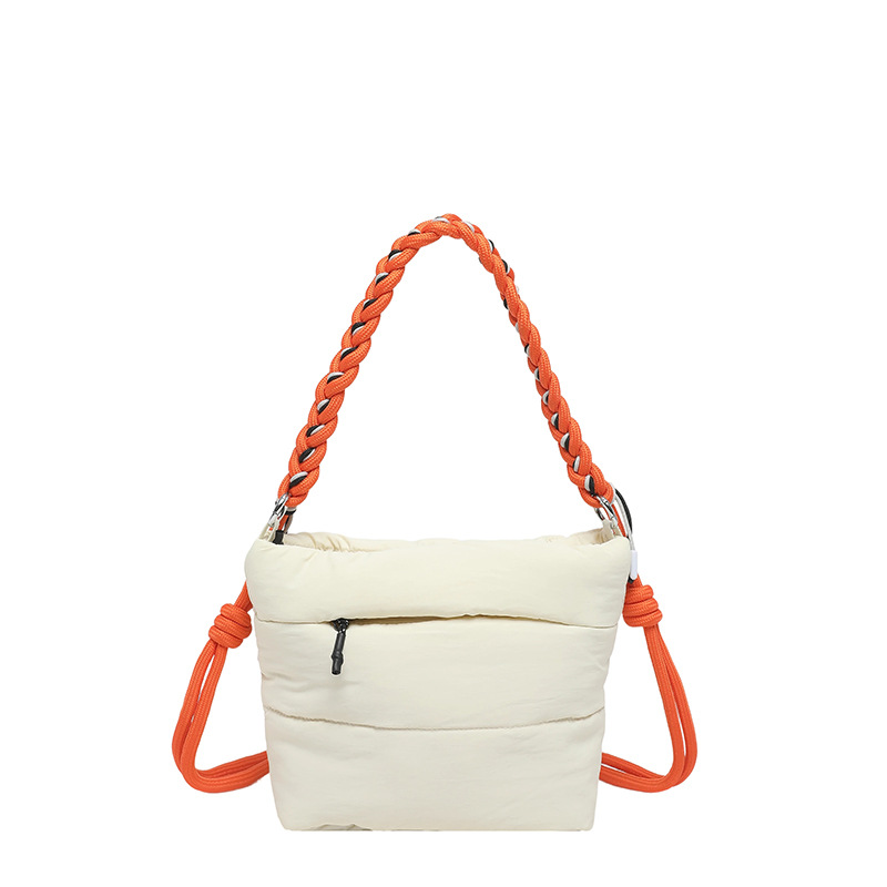 Bolso coreano nicho tejido hombro único bolso de brazo venta en caliente nueva sensación de alta calidad transfronteriza bolso de algodón ligero bolso de mochila