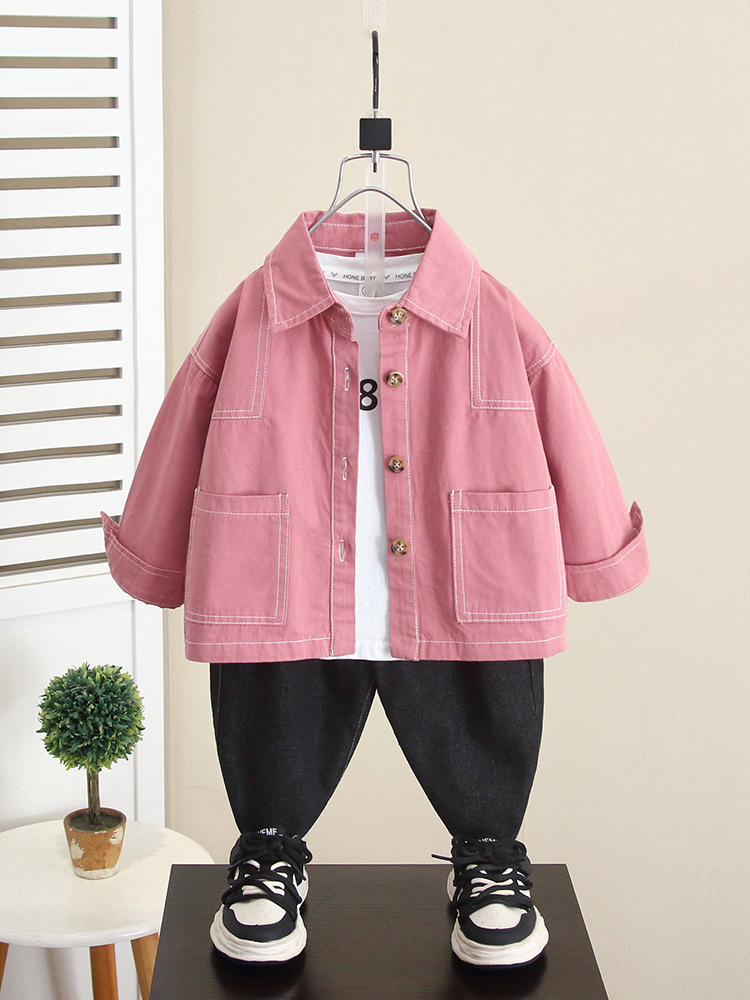 6241 Chaqueta delgada para niños Otoño 2025 Primavera y otoño Nuevo estilo para niños Chaqueta de estilo occidental Cárdigan Camisa para bebé Tendencia