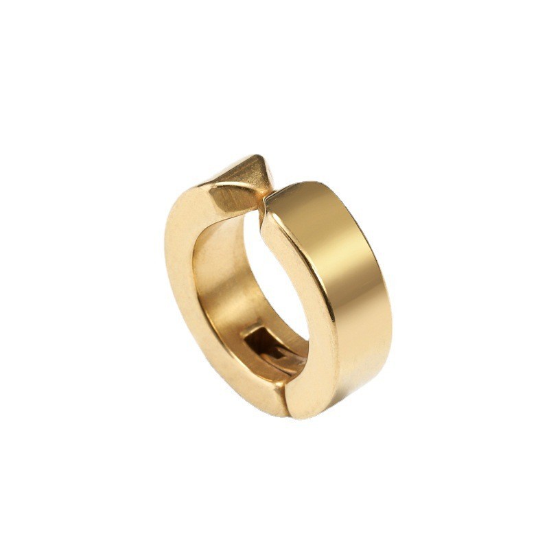 Pendientes de clip estilo coreano en acero inoxidable hombre mujer_voghion.com