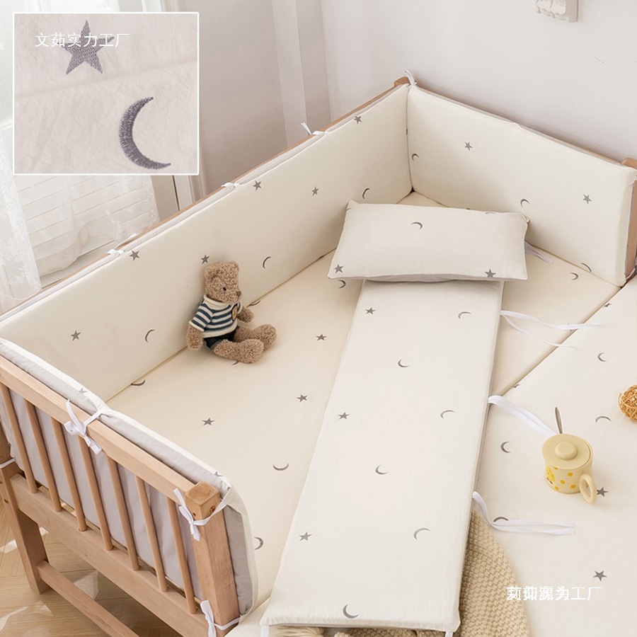 Cama de bebé envoltura bolsa suave antichoque conjunto de ropa de cama de bebé desmontable y lavable cama de empalme infantil cerca de protección
