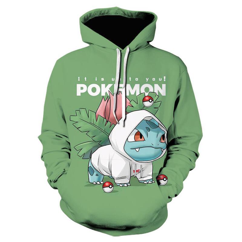 Cross-Border European and American Autum New Anime 3D Digital Printing Loose Sweatshirt Men's Casual Hoodie Pikachu Cross-Border European and American Autum New Anime 3D Digital Printing Loose Sweatshirt Men's Casual Hoodie Pikachu