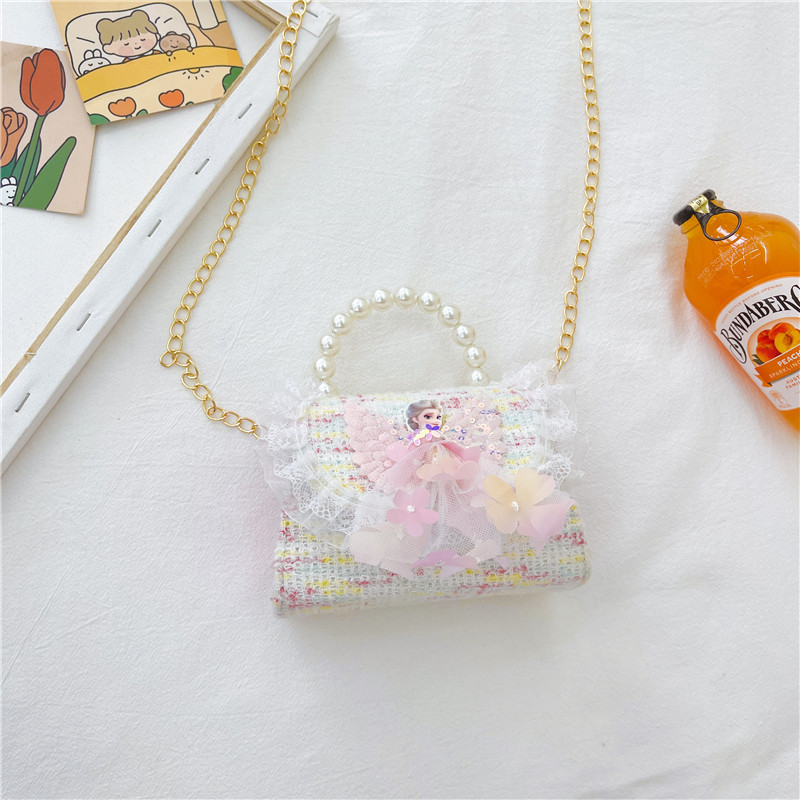 Bolso de hombro para niños 2023 nueva moda princesa portátil estilo occidental lindo algodón y lino bolsa pequeña mini bolsa de mensajero para padres e hijos