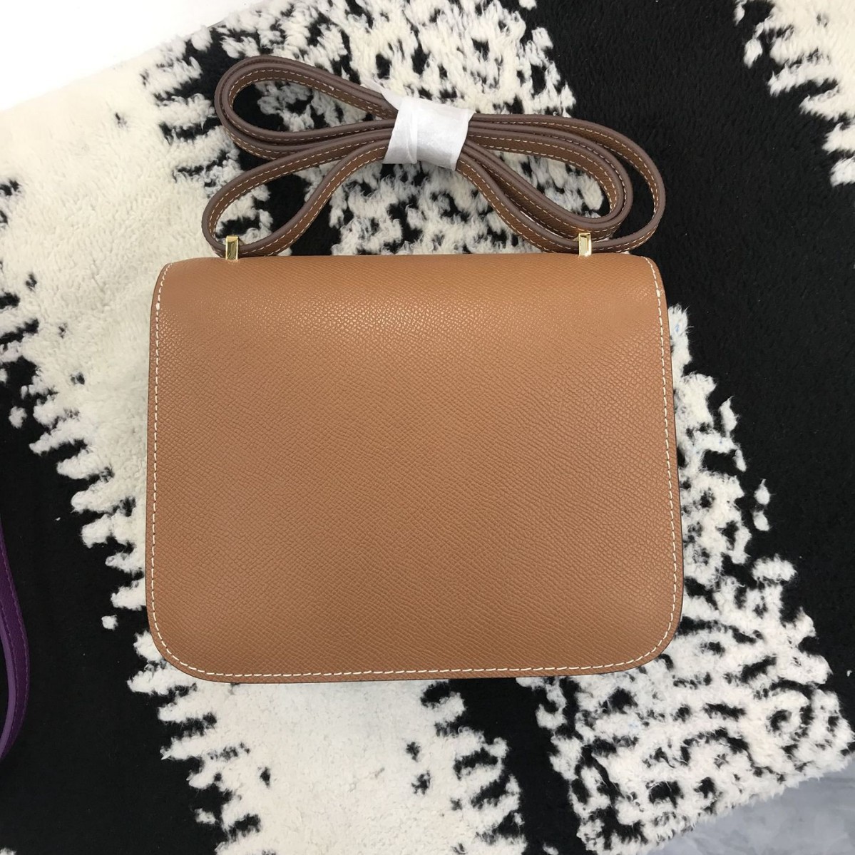 Cowhide Leather Crossbody Small Square Bag H-Buckle Lizard Pattern Flight Attendant Bag Trendy 2025 Genuine Leather Handbag - Thumbnail 5