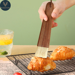 Wooden handle barbecue brush oil brush acacia mane bread egg cake baking brush coffee grinder cleaning brush