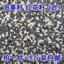 黑珍珠油葵子瓜子红花籽白瓜子2合1混合葵花子油葵籽鹦鹉鸟食