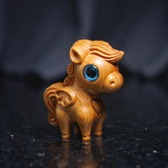 Clay Incensewood Carved My Little Pony Flying Horse Wooden Ornament Handle Piece Antique Craft Gift Zodiac Small Item