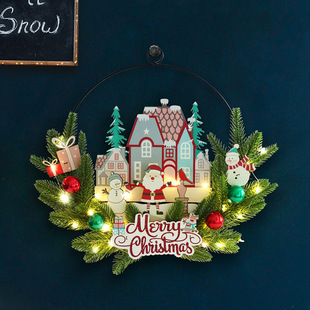 Cross-Border Amazon New Christmas Gnome Santa Claus Led Light Decoration Pendant Background Wall Door Hanging