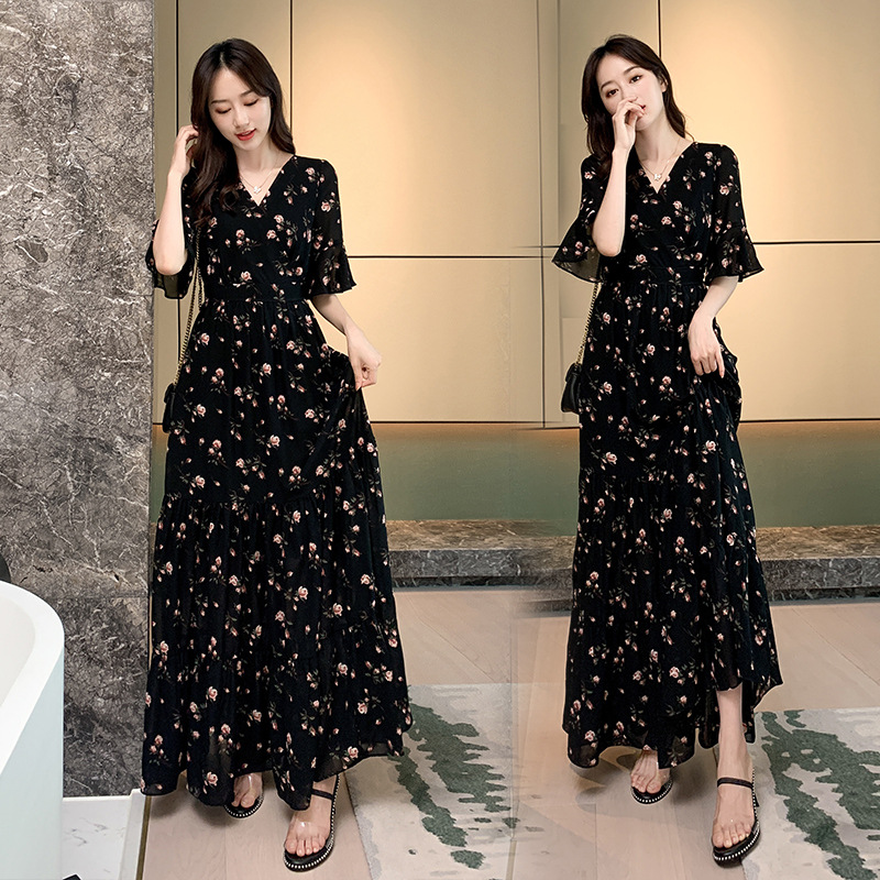 Summer black long skirt