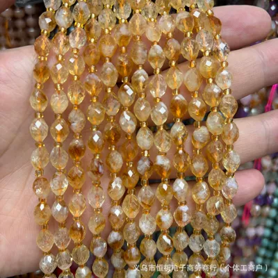 Zərgərlik ara hissələri bracelet and necklace accessories, wholesale - yellow-crystal-8x6mm-approximately-18-beads-per-strand-short-style