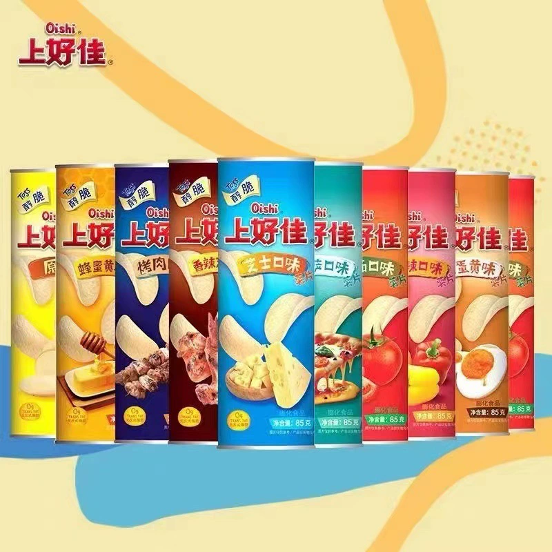 Shanghaojia картофельные чипсы 85 г бочкообразные Консервы томатный вкус барбекю пицца вкус пыхтел закуски офис закуски
