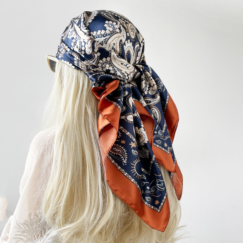 Women's Elegant Simple Style Geometric Solid Color Polyester Silk Scarf display picture 2