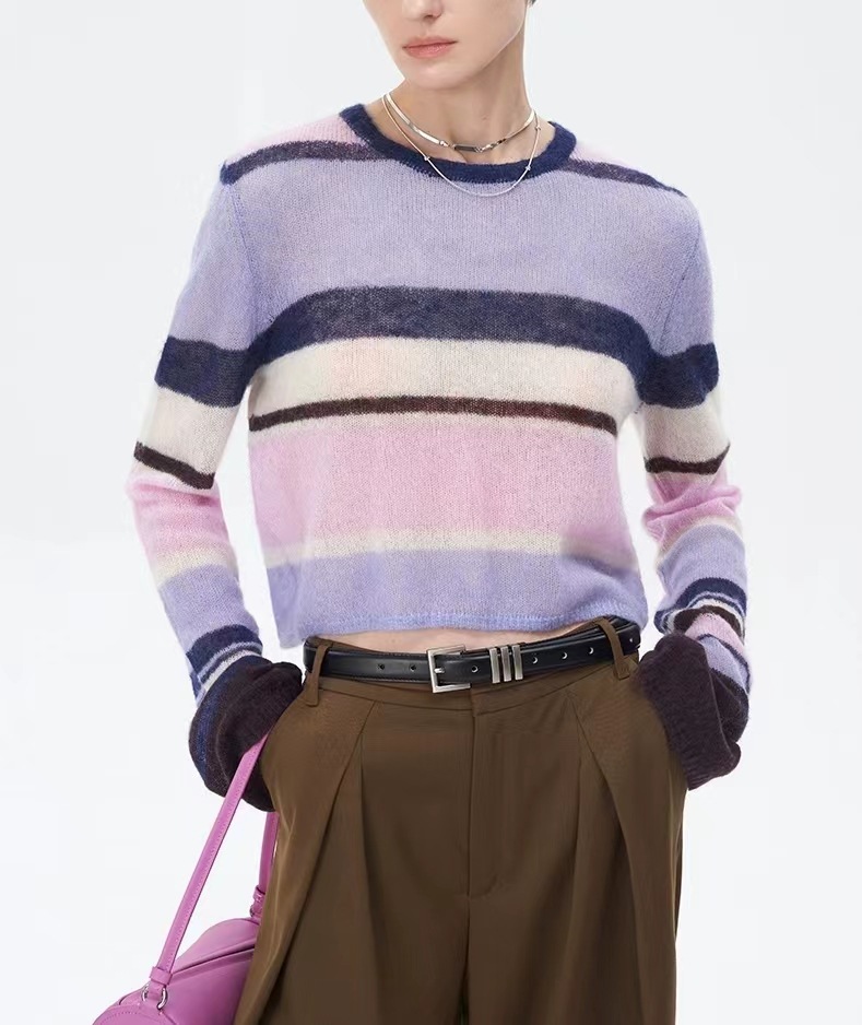 Irregular Striped Sweater Image 3
