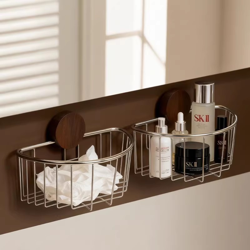 Suction Cup Discarded Face Towel Storage Box Wall-Mounted Toilet Bathroom Sink Bathroom Storage Rack