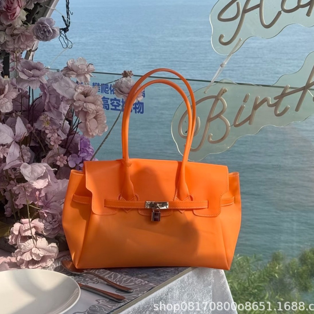 jellyfirkin复古果冻凯莉磨砂果冻大托特单肩腋下 韩系多色 3天现