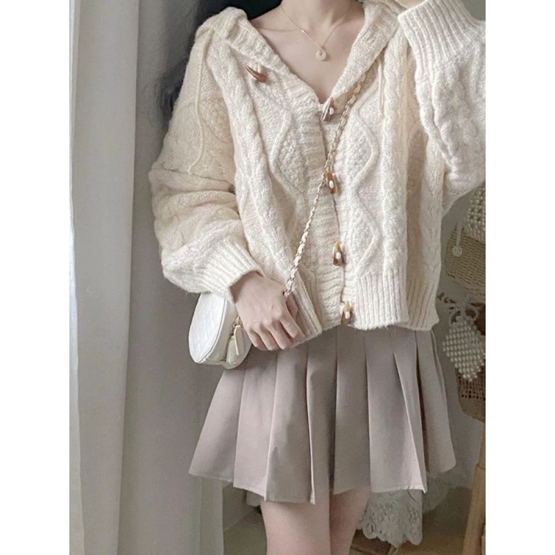 Кардиган с капюшоном, свитер-жилет Oversize демисезон, цвет слоновая кость, размеры S–2XL