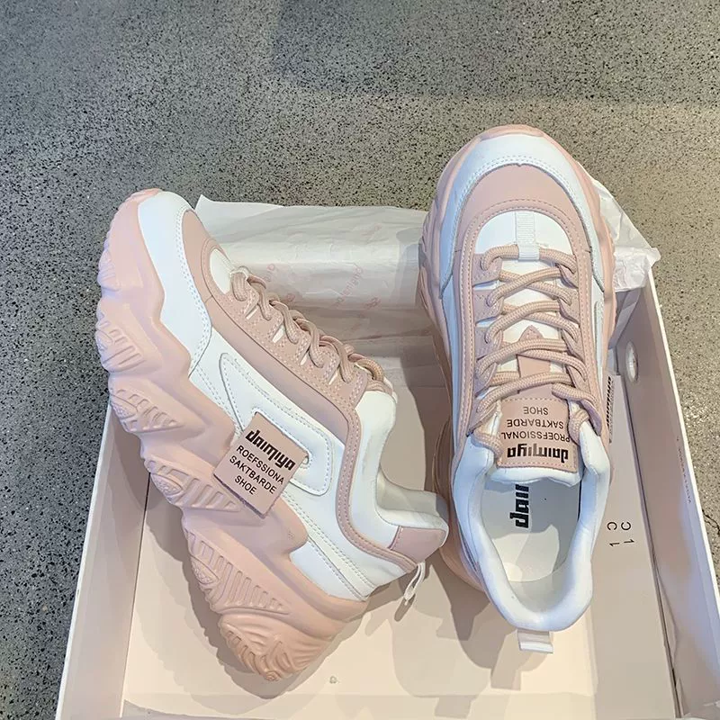 K-стиль 2025 года весна и осень Harajuku Интернет-обувь для папы со знаменитостями для женщин ins трибутомии универсальная повседневная спортивная обувь на толстой подошве для женщин