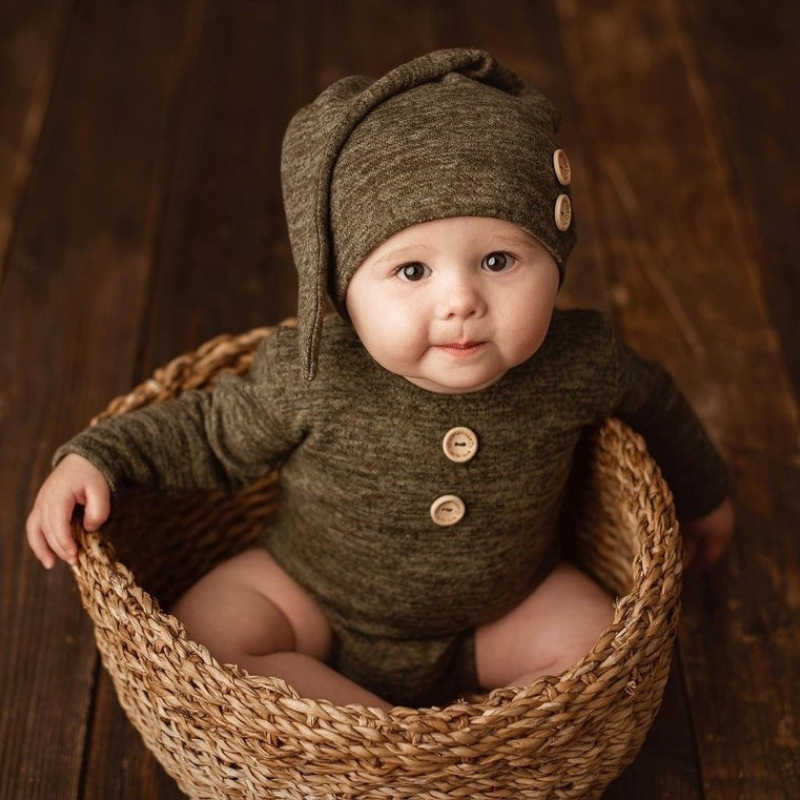 Newborn photography clothing knitted tri...