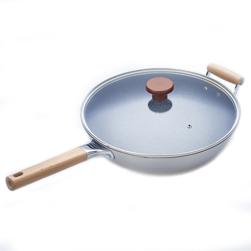 Olla cóncava para Cocina de Inducción, olla antiadherente de piedra médica, olla comercial especial, wok, olla de acero inoxidable, olla de fondo redondo