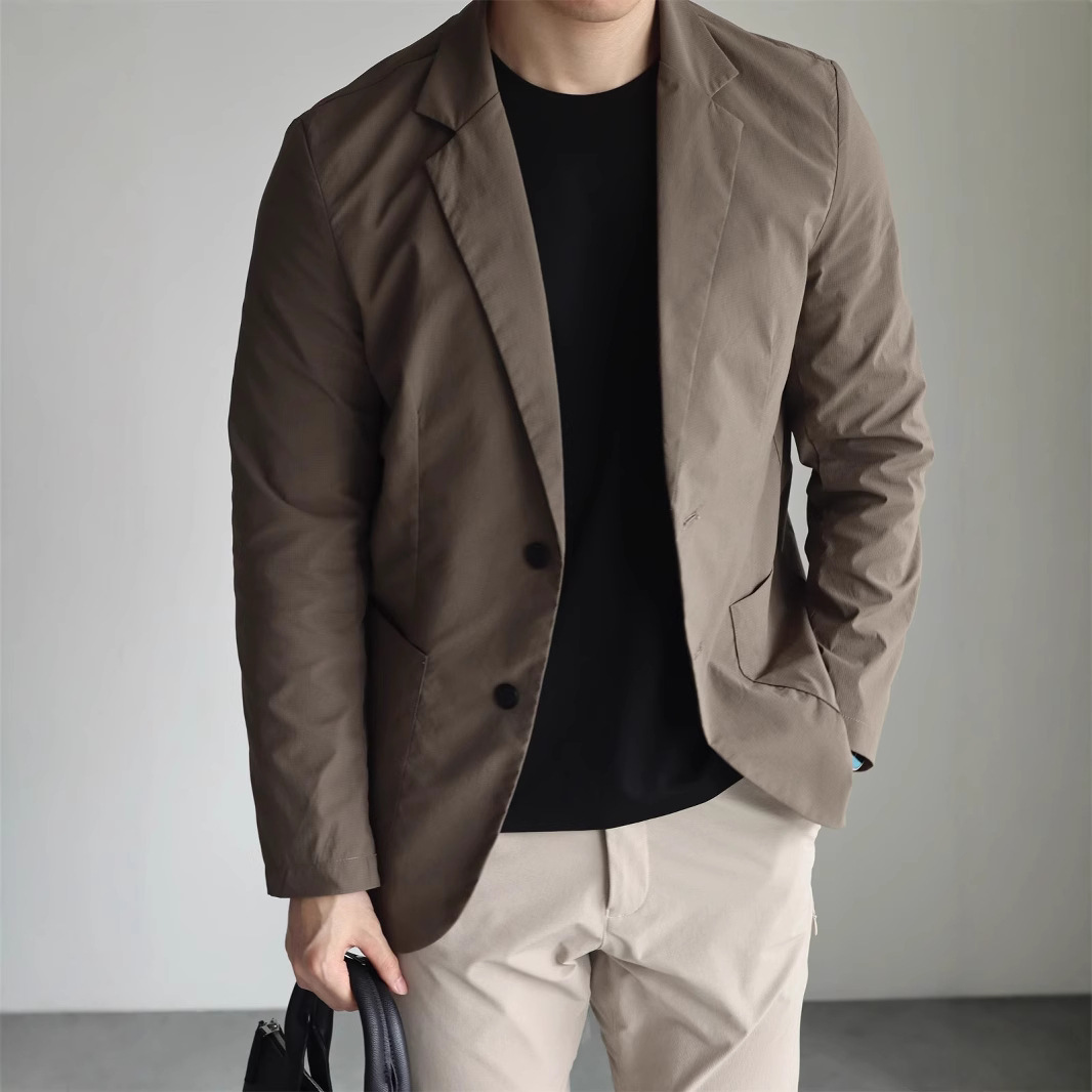 가볍고 관리가 쉬운 캐주얼 비즈니스 출퇴근용 봄 여름 남성 정장