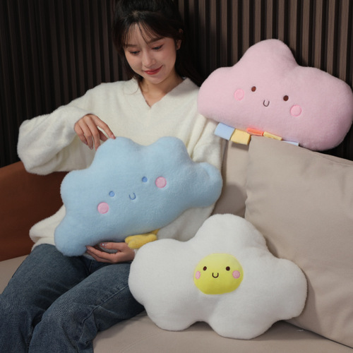 Cartoon style cloud creative special-shaped plush pillow living room sofa car travel dual-purpose seat waist cushion