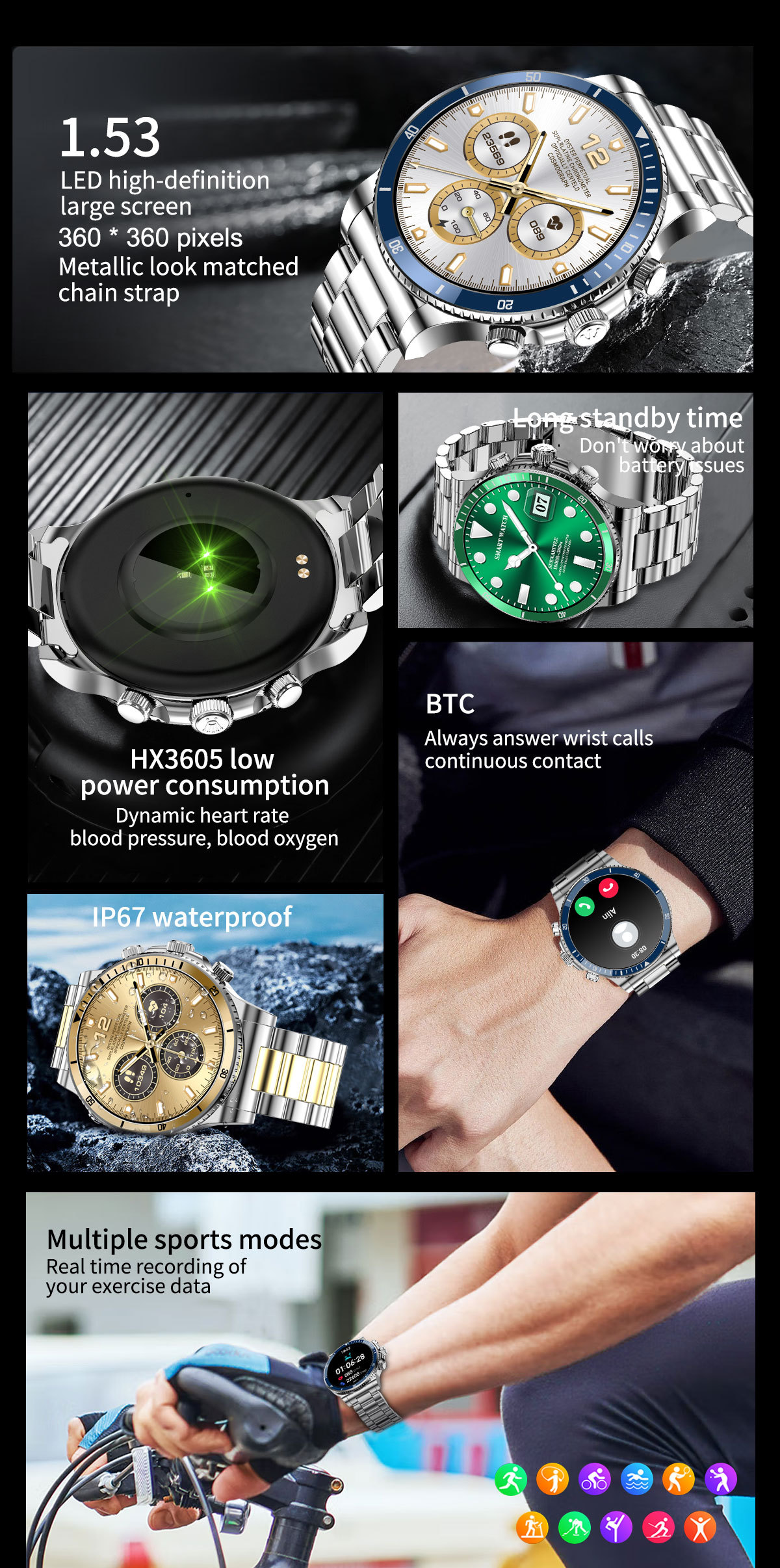 Έξυπνο ρολόι L67pro, καρδιακός ρυθμός και αρτηριακή πίεση Bluetooth_voghion.com