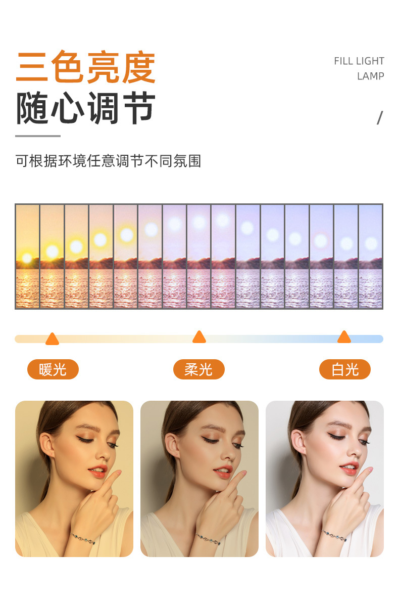 18 22寸三色环形灯便携补光灯 户外摄影直播美颜自拍补光灯套装-阿里巴巴