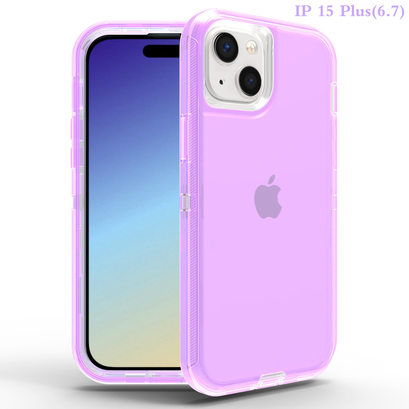 For iPhone 15 Plus Three-proof Transparent Robot Phone Case Apple Series Drop-proof and Dust-proof Protective Cover