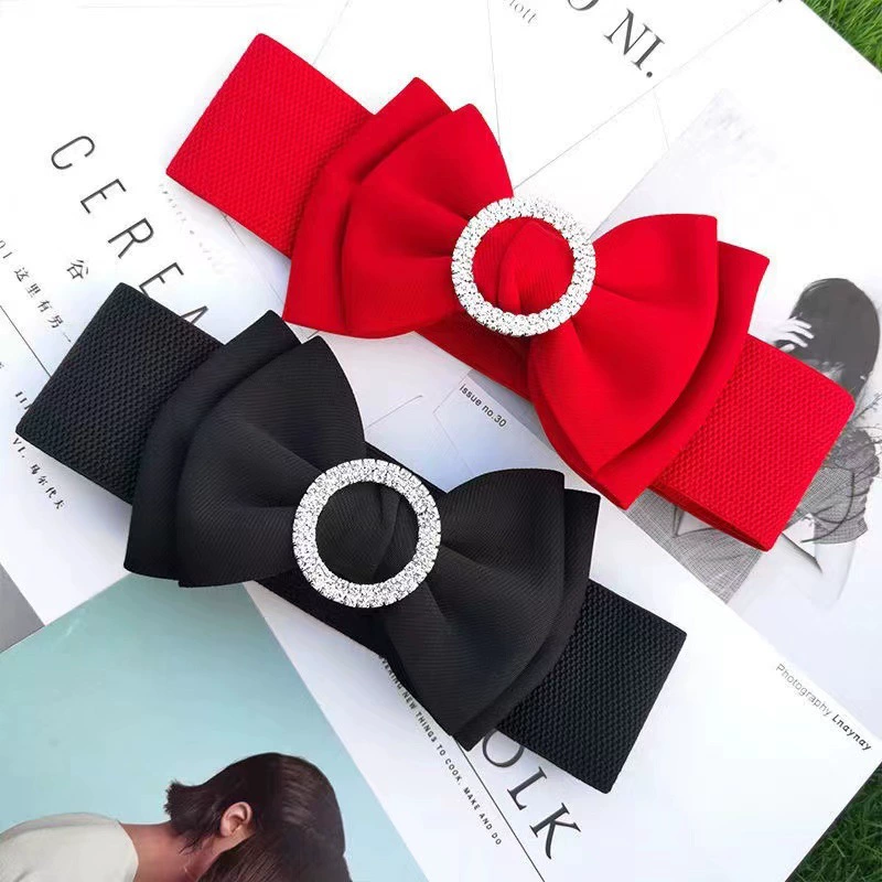 Новая мода дикий бант круглая бриллиантовая одежда рубашка скрепка талия эластичная женская юбка юбка на складе