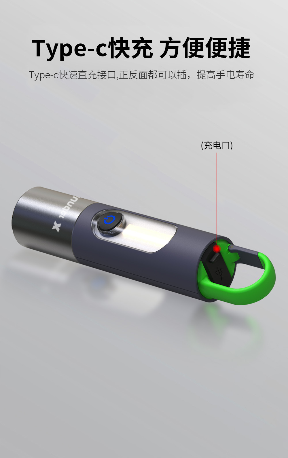 跨境新款强光手电筒户外多功能露营照明手电白激光工作侧灯详情12